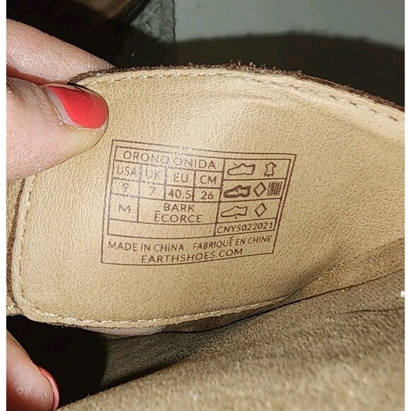 Earth Origins Braided Print Toe-Post Sandals Onida Brown BarkSuede Sz 9 Comfort - Picture 6 of 7